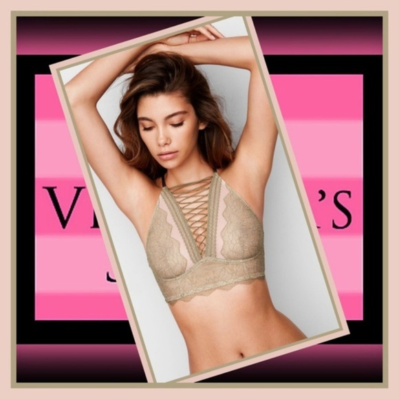 Victoria’s Secret ✦ Very Sexy High-Neck Bra ✦ Lace-Up Criss Cross Back S or XS - Picture 3 of 8
